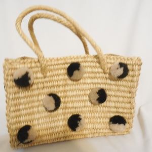 Nannacay Woven Reed Pom PomTote